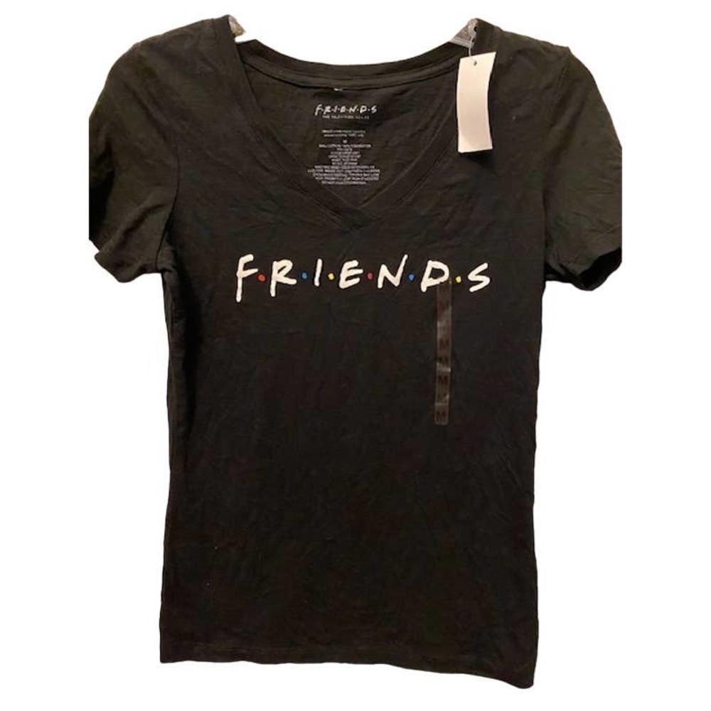 Friends the Television Series Logo T-shirt Medium Black Short Sleeves NWT